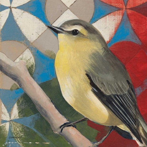 Philadelphia Vireo White Modern Wood Framed Art Print by Lovell, Kathrine