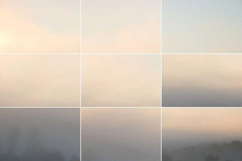 Fall Fields Collage White Modern Wood Framed Art Print with Double Matting by Wild Apple Portfolio