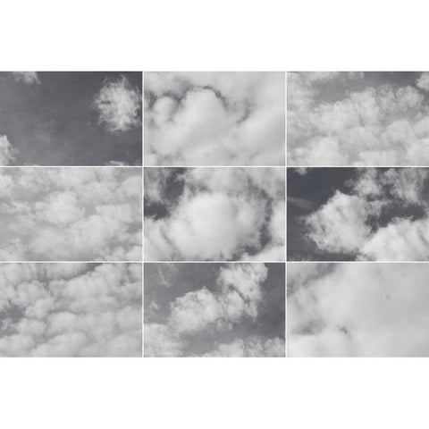 In the Clouds Collage Black Modern Wood Framed Art Print by Wild Apple Portfolio