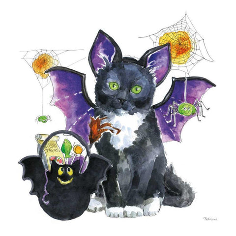 Halloween Pets VI White Modern Wood Framed Art Print by Grove, Beth