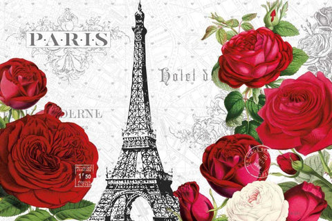 Rouge Paris I White Modern Wood Framed Art Print with Double Matting by Pertiet, Katie