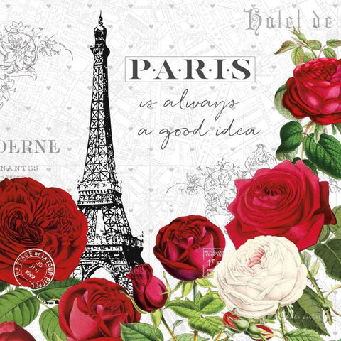 Rouge Paris II White Modern Wood Framed Art Print with Double Matting by Pertiet, Katie