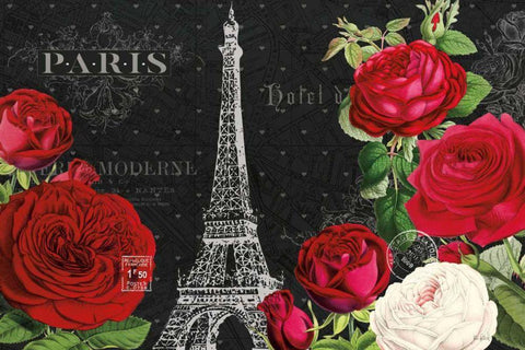 Rouge Paris I Black Black Ornate Wood Framed Art Print with Double Matting by Pertiet, Katie