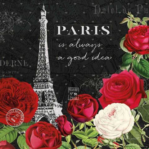 Rouge Paris II Black Black Modern Wood Framed Art Print with Double Matting by Pertiet, Katie