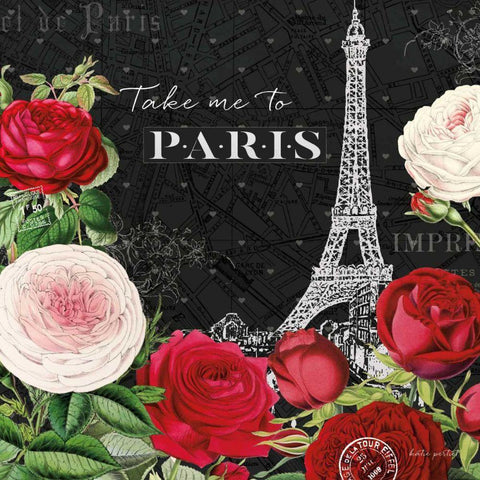 Rouge Paris III Black Gold Ornate Wood Framed Art Print with Double Matting by Pertiet, Katie