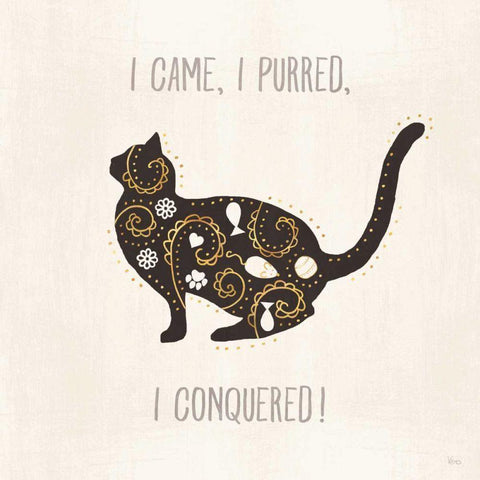 Otomi Cats V Neutral Black Modern Wood Framed Art Print by Charron, Veronique