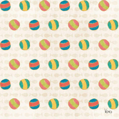 Otomi Cats Step 02A White Modern Wood Framed Art Print with Double Matting by Charron, Veronique