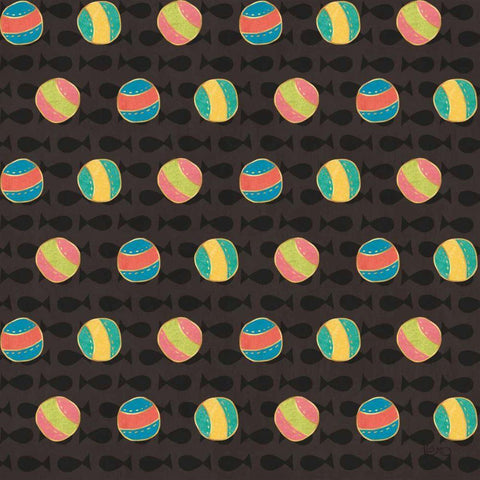 Otomi Cats Step 02B White Modern Wood Framed Art Print with Double Matting by Charron, Veronique