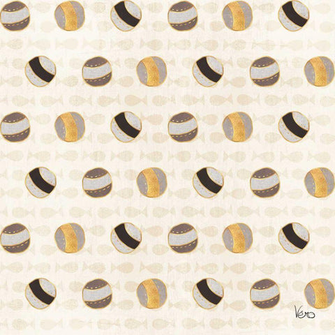 Otomi Cats Step 02A Neutral Black Ornate Wood Framed Art Print with Double Matting by Charron, Veronique