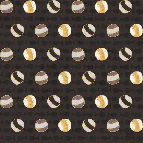 Otomi Cats Step 02B Neutral Black Ornate Wood Framed Art Print with Double Matting by Charron, Veronique