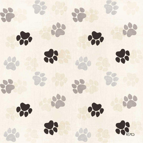 Otomi Cats Step 05A Neutral Black Modern Wood Framed Art Print with Double Matting by Charron, Veronique