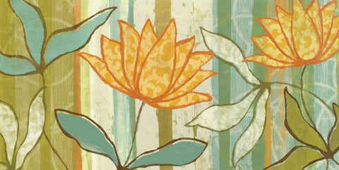 Isabellas Garden White Modern Wood Framed Art Print with Double Matting by Adams, Sarah