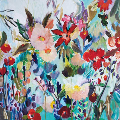 Magic Garden Black Modern Wood Framed Art Print with Double Matting by Davis, Joan E.