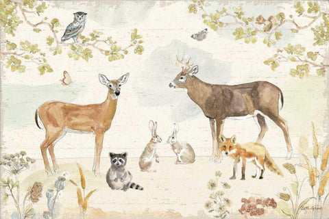 Woodland Wreath I Black Ornate Wood Framed Art Print with Double Matting by Grove, Beth