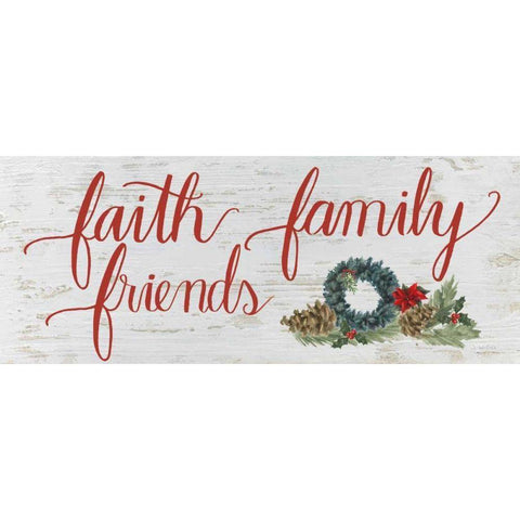 Christmas Holiday - Faith Family Friends Black Modern Wood Framed Art Print with Double Matting by Wiens, James