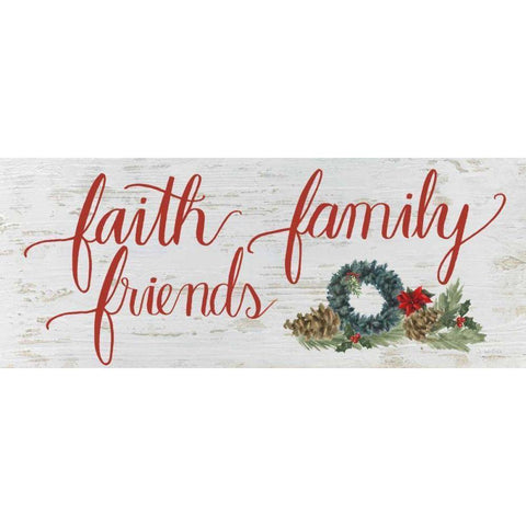 Christmas Holiday - Faith Family Friends Gold Ornate Wood Framed Art Print with Double Matting by Wiens, James