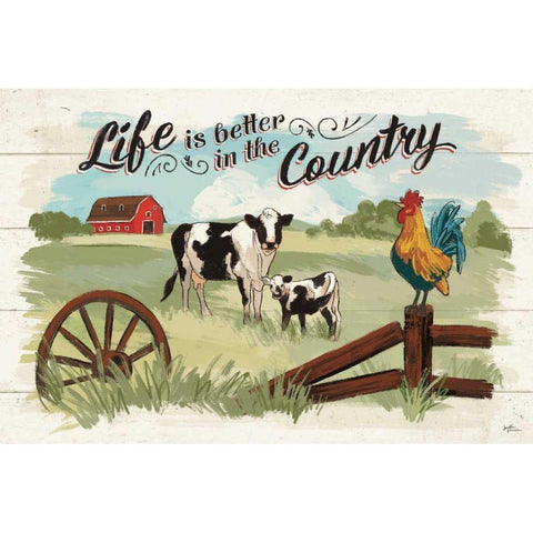 Farm Life I Black Modern Wood Framed Art Print with Double Matting by Penner, Janelle