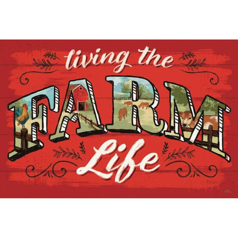 Farm Life V Gold Ornate Wood Framed Art Print with Double Matting by Penner, Janelle