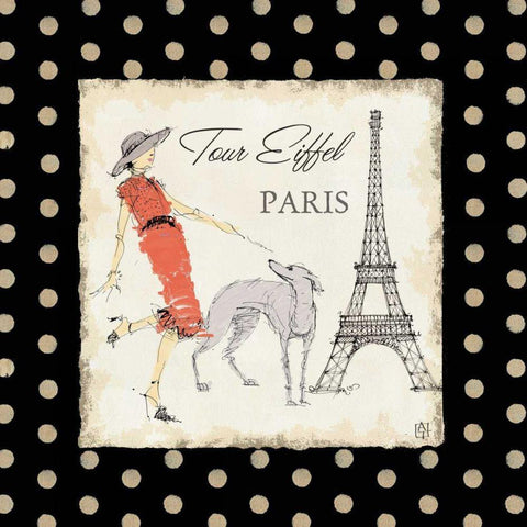 Ladies in Paris II Black Modern Wood Framed Art Print with Double Matting by Tillmon, Avery