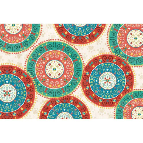 Otomi Dogs VI Gold Ornate Wood Framed Art Print with Double Matting by Charron, Veronique