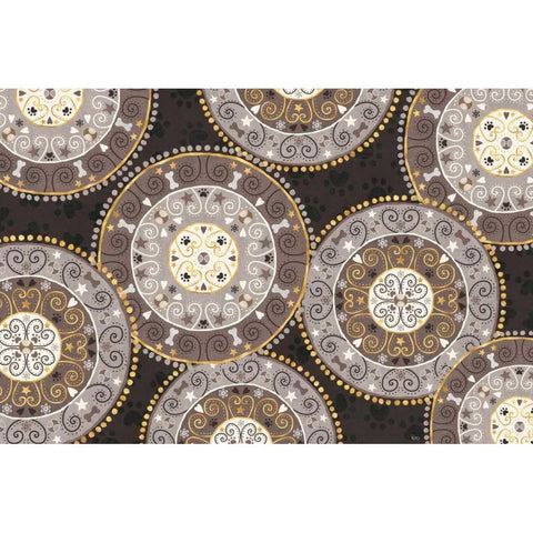 Otomi Dogs VI Dark Neutral Black Modern Wood Framed Art Print by Charron, Veronique