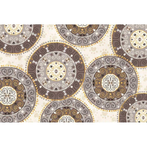 Otomi Dogs VI Neutral Black Modern Wood Framed Art Print with Double Matting by Charron, Veronique