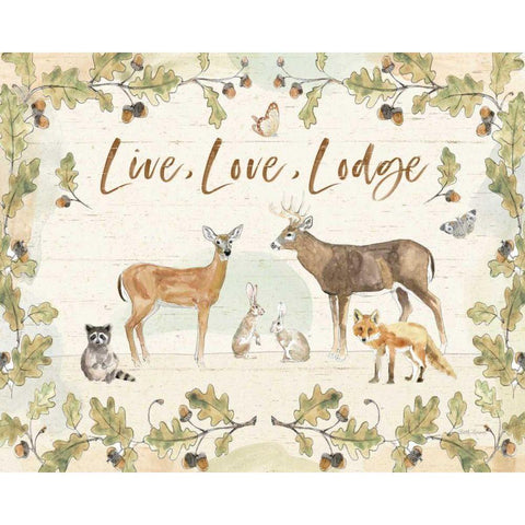 Woodland Wreath IV v2 Black Modern Wood Framed Art Print with Double Matting by Grove, Beth