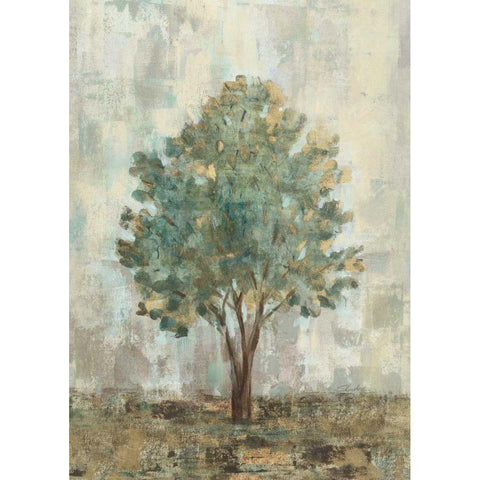 Verdi Trees II White Modern Wood Framed Art Print by Vassileva, Silvia