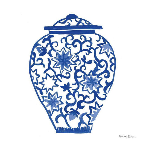 Chinoiserie III White Modern Wood Framed Art Print by Zaman, Farida