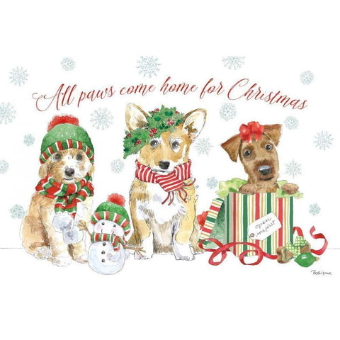 Holiday Paws I Black Modern Wood Framed Art Print by Grove, Beth