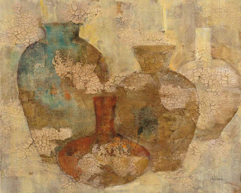 Still Life Quartet White Modern Wood Framed Art Print with Double Matting by Hristova, Albena