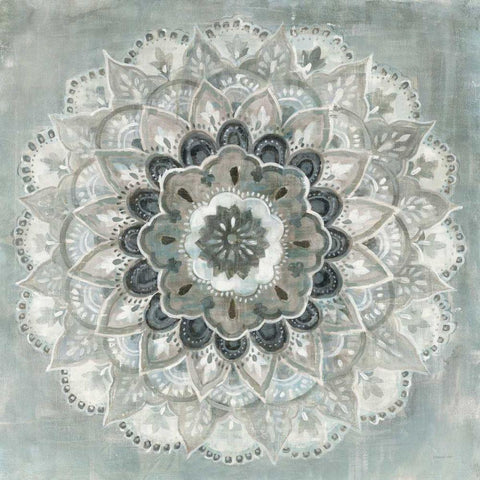 Sunburst Neutral Gold Ornate Wood Framed Art Print with Double Matting by Nai, Danhui