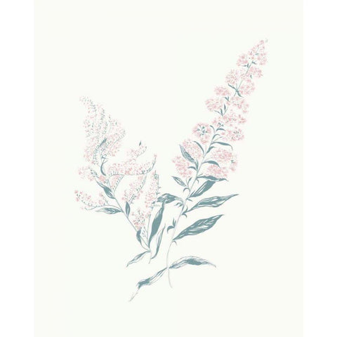 Flowers on White I Contemporary Black Modern Wood Framed Art Print by Wild Apple Portfolio