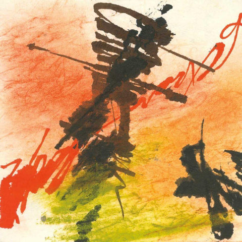 Graffiti Orange I Black Ornate Wood Framed Art Print with Double Matting by Paschke, Chris