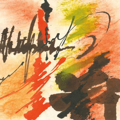 Graffiti Orange II White Modern Wood Framed Art Print with Double Matting by Paschke, Chris