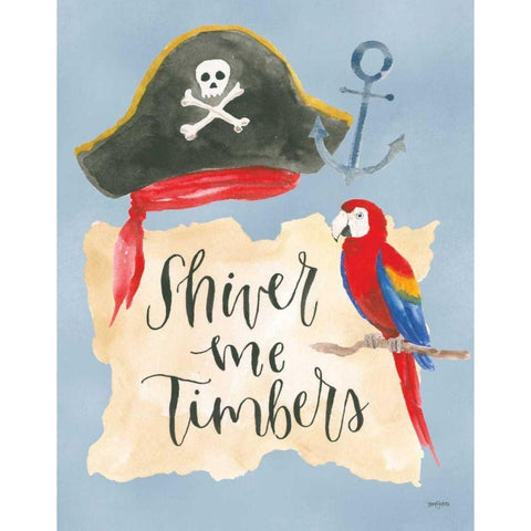 Pirates III Black Modern Wood Framed Art Print by Jackson, Jenaya