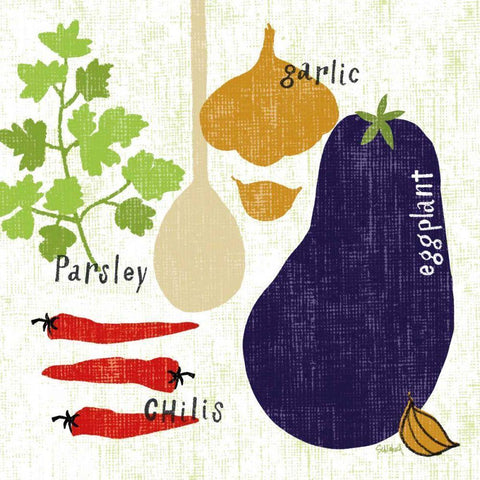 Italiano Eggplant White Modern Wood Framed Art Print by Schlabach, Sue