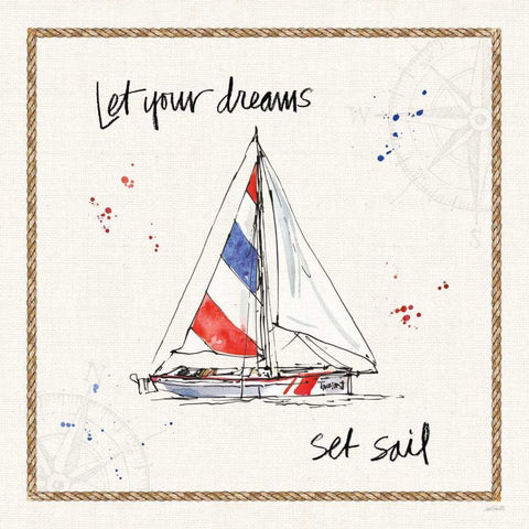 Coastal Buoys III White Modern Wood Framed Art Print by Tavoletti, Anne