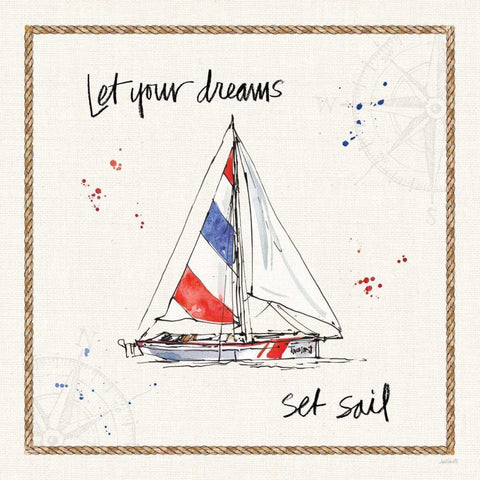 Coastal Buoys III White Modern Wood Framed Art Print with Double Matting by Tavoletti, Anne