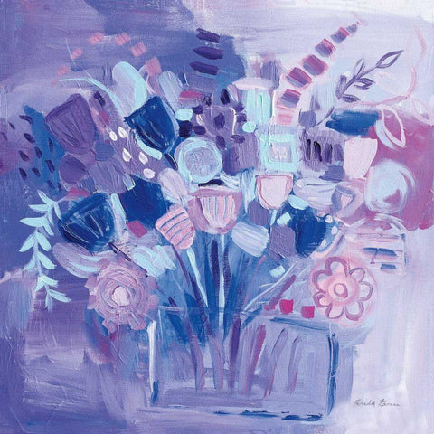 Garden Pastels Black Modern Wood Framed Art Print with Double Matting by Zaman, Farida