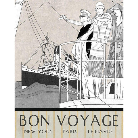 Bon Voyage Gold Ornate Wood Framed Art Print with Double Matting by Schlabach, Sue