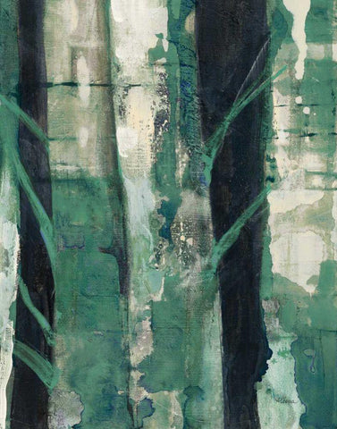 Deep Woods I Emerald Crop Black Ornate Wood Framed Art Print with Double Matting by Hristova, Albena