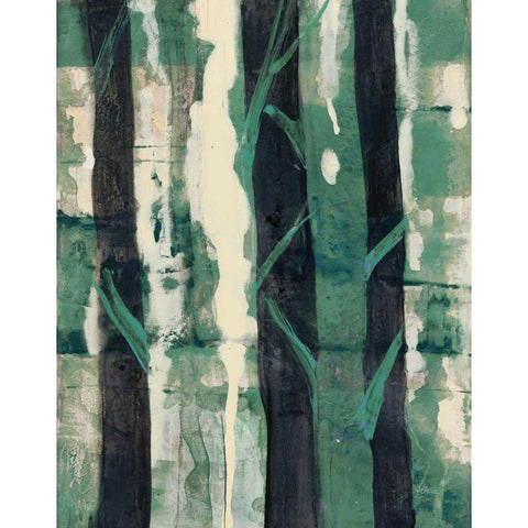 Deep Woods II Emerald Crop Gold Ornate Wood Framed Art Print with Double Matting by Hristova, Albena