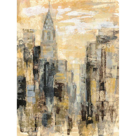 Manhattan Gray and Gold I Gold Ornate Wood Framed Art Print with Double Matting by Vassileva, Silvia