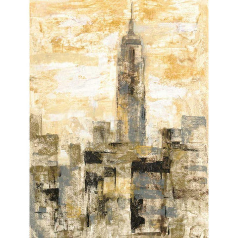 Manhattan Gray and Gold II Black Modern Wood Framed Art Print with Double Matting by Vassileva, Silvia