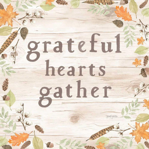 Autumn Offerings I Light Grateful Black Modern Wood Framed Art Print with Double Matting by Jackson, Jenaya