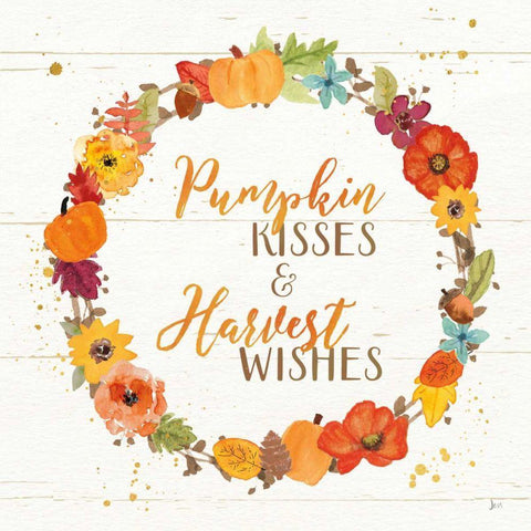 Harvest Wishes II on Wood White Modern Wood Framed Art Print with Double Matting by Aiken, Jess