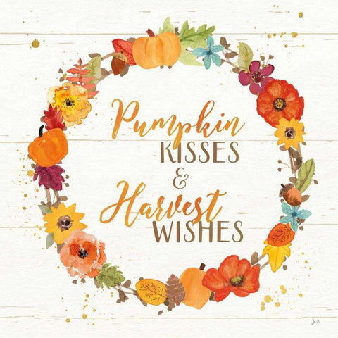 Harvest Wishes II on Wood Black Modern Wood Framed Art Print by Aiken, Jess