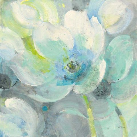 Sunny Bloom White Modern Wood Framed Art Print by Hristova, Albena