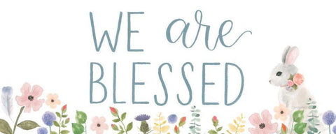 Spring Sentiments II Bunny White White Modern Wood Framed Art Print with Double Matting by Jackson, Jenaya